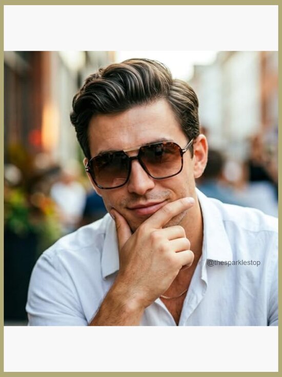 Square Retro Aviator Sunglasses Oversized UV400 Protection Unisex Shades main image 5